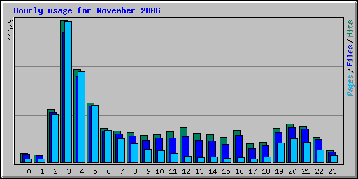 Hourly usage for November 2006