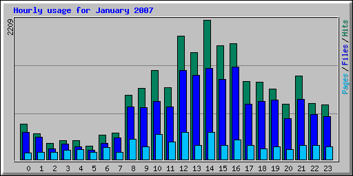 Hourly usage for January 2007