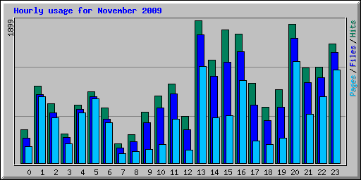 Hourly usage for November 2009