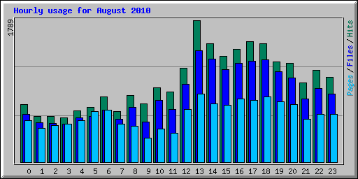 Hourly usage for August 2010